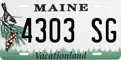 ME license plate 4303SG