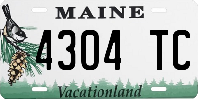 ME license plate 4304TC