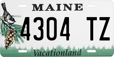 ME license plate 4304TZ