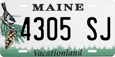 ME license plate 4305SJ