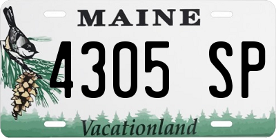 ME license plate 4305SP
