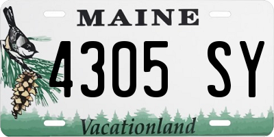ME license plate 4305SY