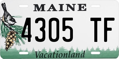 ME license plate 4305TF