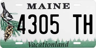 ME license plate 4305TH