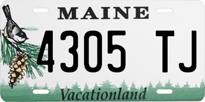 ME license plate 4305TJ