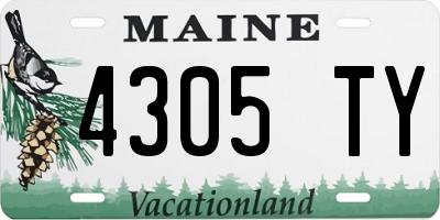 ME license plate 4305TY