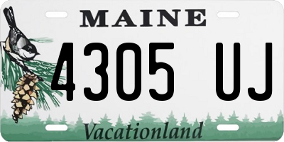 ME license plate 4305UJ