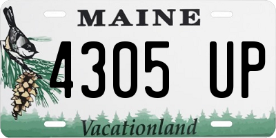 ME license plate 4305UP