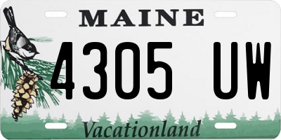 ME license plate 4305UW