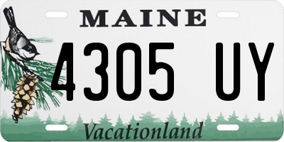 ME license plate 4305UY