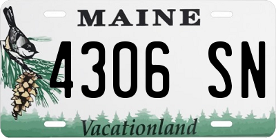 ME license plate 4306SN