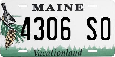 ME license plate 4306SO