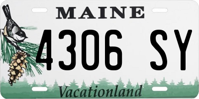ME license plate 4306SY