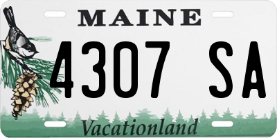 ME license plate 4307SA