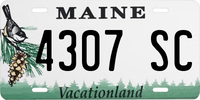 ME license plate 4307SC