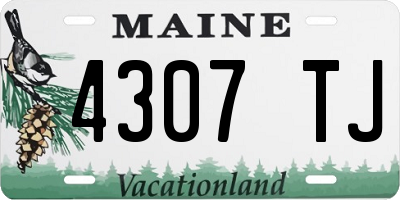 ME license plate 4307TJ