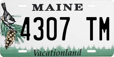 ME license plate 4307TM