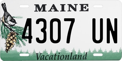 ME license plate 4307UN