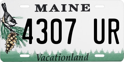 ME license plate 4307UR
