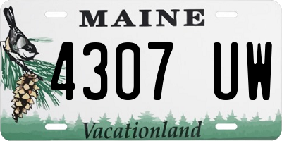 ME license plate 4307UW