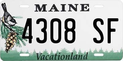 ME license plate 4308SF