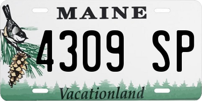 ME license plate 4309SP