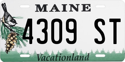 ME license plate 4309ST