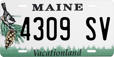 ME license plate 4309SV