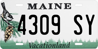ME license plate 4309SY