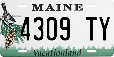ME license plate 4309TY