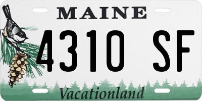 ME license plate 4310SF