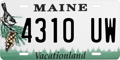 ME license plate 4310UW