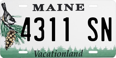 ME license plate 4311SN