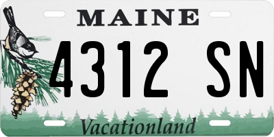 ME license plate 4312SN