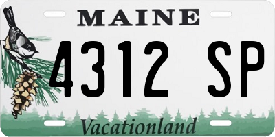 ME license plate 4312SP