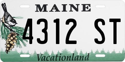 ME license plate 4312ST