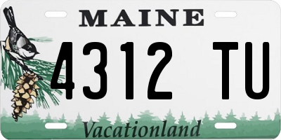 ME license plate 4312TU