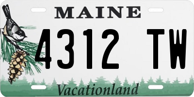 ME license plate 4312TW