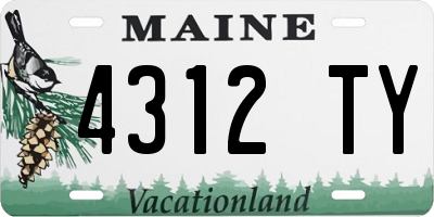 ME license plate 4312TY
