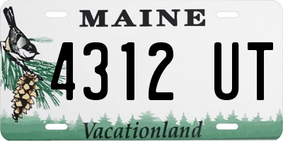 ME license plate 4312UT