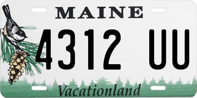 ME license plate 4312UU