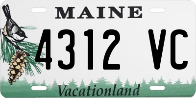 ME license plate 4312VC