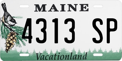 ME license plate 4313SP