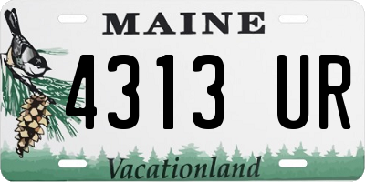 ME license plate 4313UR