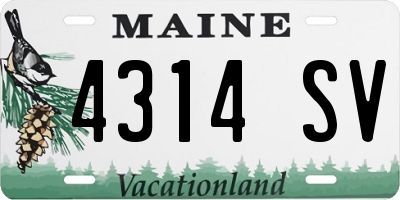 ME license plate 4314SV