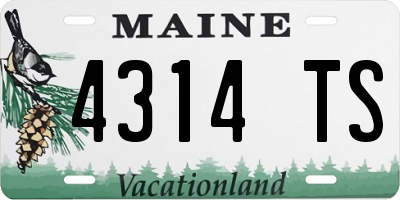 ME license plate 4314TS