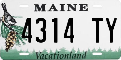 ME license plate 4314TY