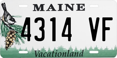 ME license plate 4314VF