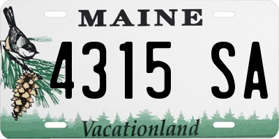 ME license plate 4315SA