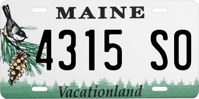ME license plate 4315SO